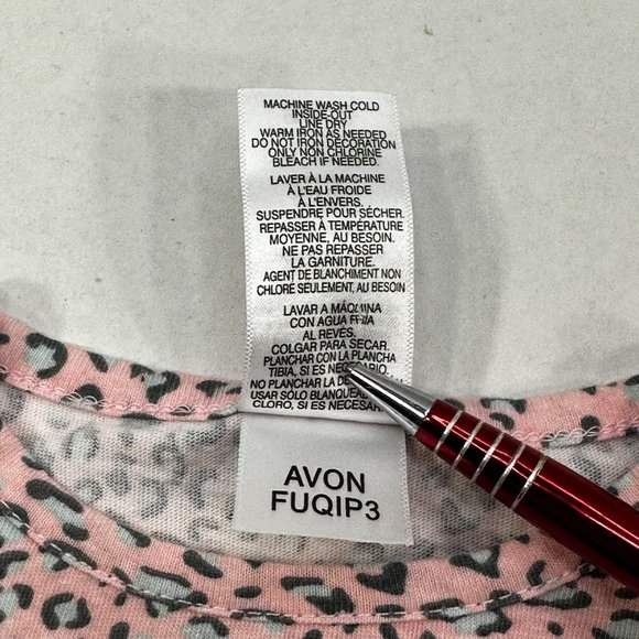 Avon Girl's Size 12 Month 2 Piece Top And Pant Set Animal Print Pink Preowned - Picture 4 of 16